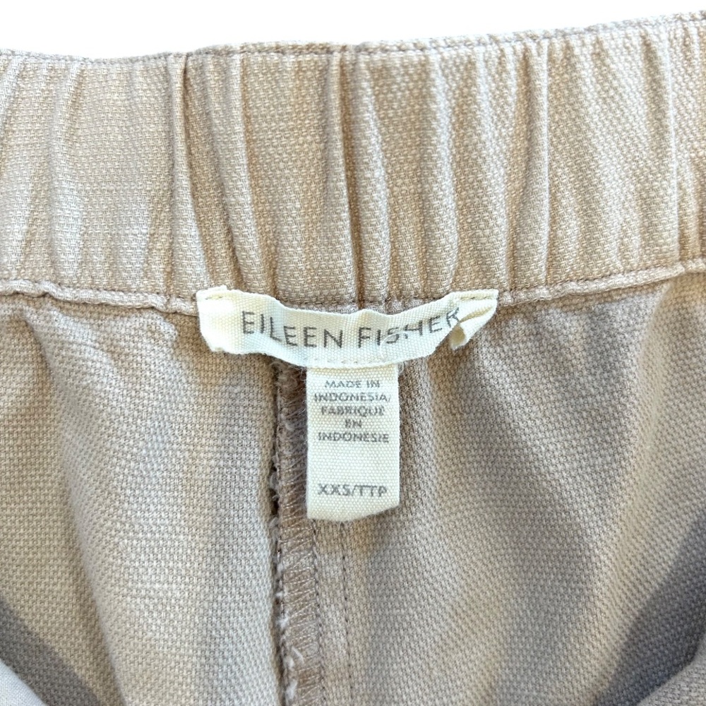 Eileen Fisher Cotton Hemp Stretch Wide Leg Cropped Pants XXS beige minimalist - Picture 10 of 11